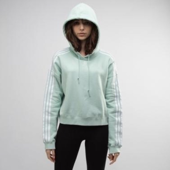 adidas cropped hoodie mint